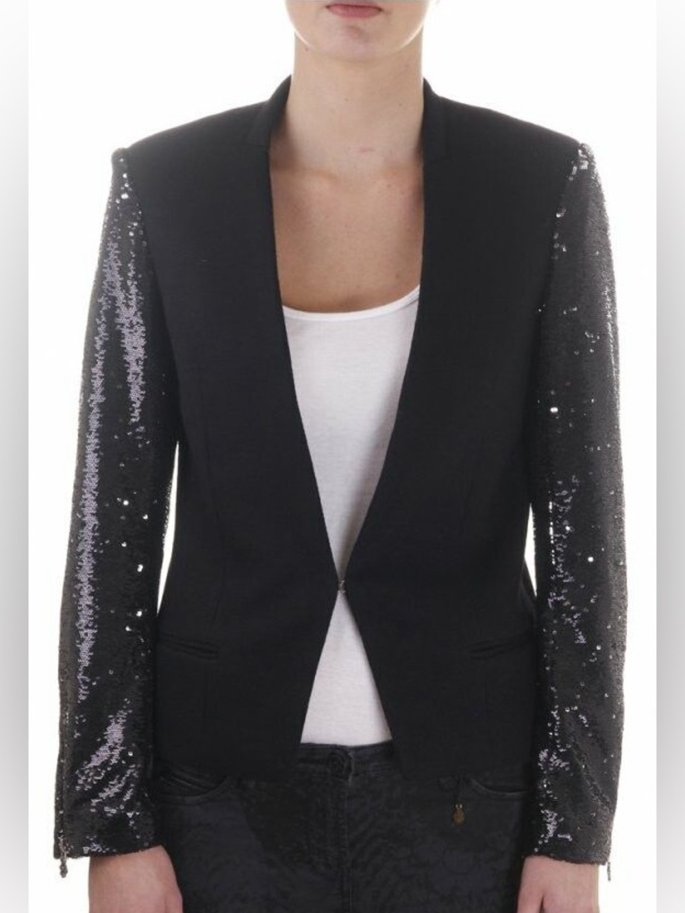 MADISON SCOTCH Wool blend Black Sequin Blazer